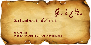 Galambosi Örsi névjegykártya